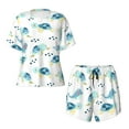 thumbnail image 5 of Wukai Sea Turtle Women's Pajama Set,Short-Sleeve Top and Shorts with Elastic Waistband and Pockets for Loungewear, Yoga, and Casual Wear-XX-Large, 5 of 8