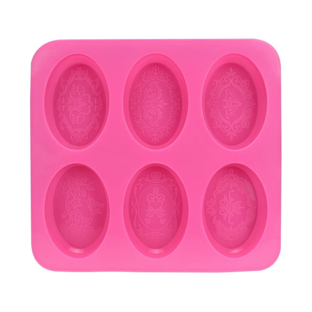 Bovemsi Cake Molds Molds Lace Molds Soap Six Pattern Consecutive Oval Soap Molds Silicone Kitchen,Dining Bar