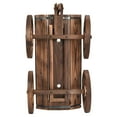 thumbnail image 7 of Costway Wood Wagon Flower Planter Pot Stand Garden W/Wheels, 7 of 7