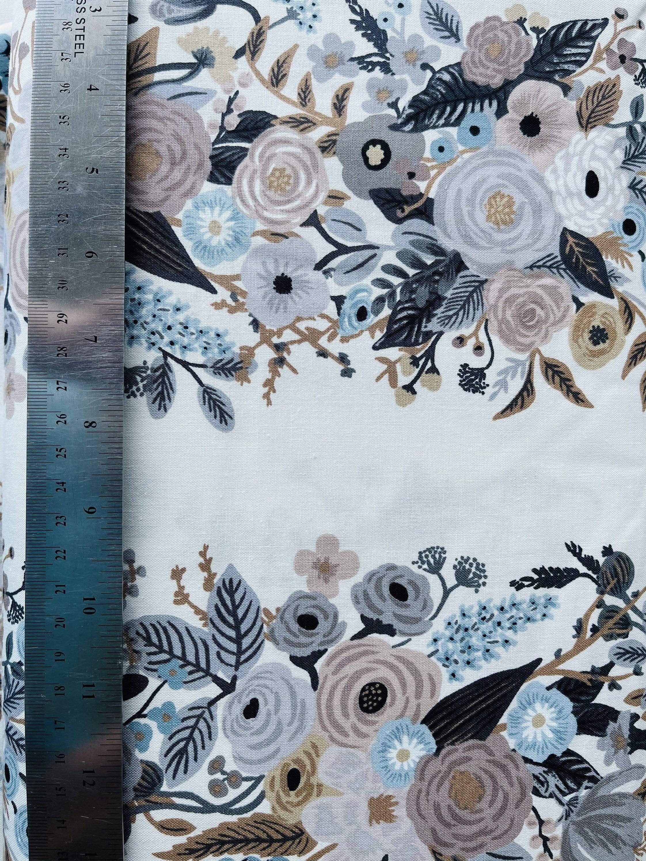 Wildflower Field-black CANVAS Fabric, Rifle Paper Co. Cotton Linen Blend,  Meadow Collection, Upholstery Fabric, Cottonsteel Fabrics 