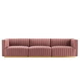 thumbnail image 4 of Modway Conjure Channel Tufted Performance Velvet Sofa in Gold/Dusty Rose, 4 of 5