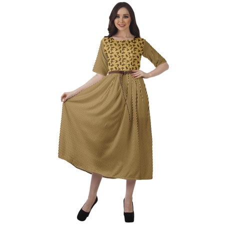 Moomaya Printed Short Sleeve Dress Pleated Women Plus Size Casual Work Dress