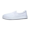 thumbnail image 2 of MaCae Unisex Canvas Slip On Fashion Shoe With Unique Sole, Cute Shoes, Canvas Shoes, Slip On Sneakers, Skateboard Shoes, Slip On Tennis Shoes - White/Jaguar, 12M/13W, 2 of 7