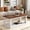 Walnut Brown + White Washed, variant on Farmhouse Coffee Table, Solid Wood Plank Top, Distressed Two-Tone Rustic Table with Turned Legs & Storage Shelf for Living Room,Antique Black