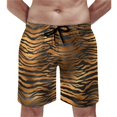 thumbnail image 1 of Tiger Print Board Shorts Males Fur Animal Stripes Board Short Quality Elastic Waist Swimming Trunks Large Size, 1 of 5