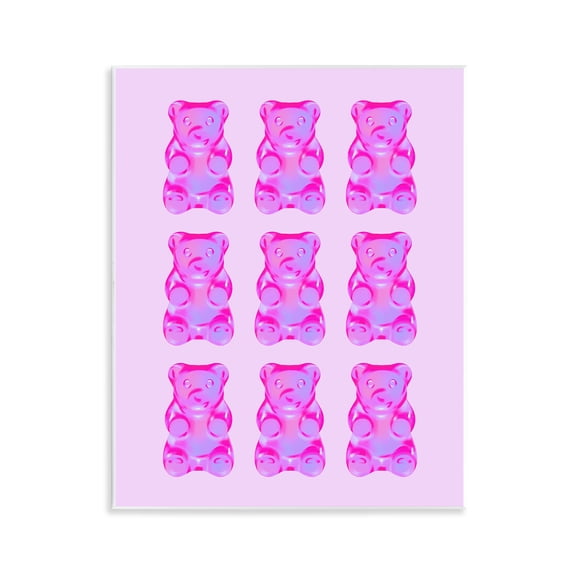 Stupell Industries Purple Ombre Candy Bears Food & Beverage Painting Unframed Art Print Wall Art, 11 x 14