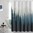 thumbnail image 4 of Rustic Scenery Shower Curtain Black Forest Fog Bird Mountain Polyester Fabric Waterproof Shower Curtain Bathroom 72X72in, 4 of 7