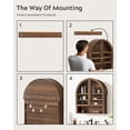 thumbnail image 6 of EYYTHUNG Arched Cabinet Wall Mounted, Bathroom Medicine Cabinets, Floating Storage Cabinet with Acrylic Door and Open Shelf, Brown Oak, 6 of 6