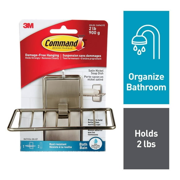 Command™ Bath Soap Dish BATH34-SN-EF, Frosted, 2 lbs (0.9 kg)