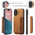 thumbnail image 3 of for iPhone 16 Case Wallet, 2 in 1 Detachable Magnetic Card Holder PU Leather Kickstand Phone Case [Card Cash Slot] [Wireless Charging] Shockproof Cover For iPhone 16,Brown, 3 of 11