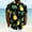 Black, variant on Mens Yellow Hawaiian Shirt Short Sleeve Button Up - Beige Tropical Aloha Shirt with Pineapple Palm Tree Print, Stretch Quick-Dry for Beach & Vacation,Size XL
