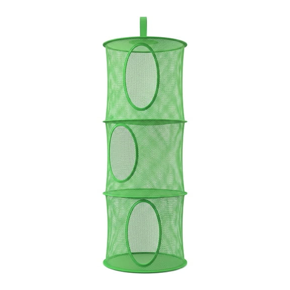 Stuffed Animal Storage, Multilayer Dry Rack,Foldable Storage Organizer Hanging Mesh Toy Storage Basket Underwear Socks Organiser Cage(Green)
