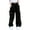 black, variant on CHUANK Cargo Pants For Girls Casual High Waisted Drawstring Loose Fit Pockets Kid Cargo Sweatpants Fashionable Beautiful Leisure Children Trousers