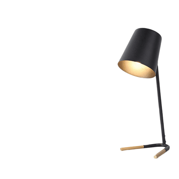 Desk Lamp, Student, Matte Rose, Matte Gold Legs, Clear Wire, Push-In On/Off Switch, Black
