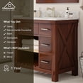 thumbnail image 3 of Boyel Living 36 inch Bathroom Sink Vanity Bathroom Cabine in Traditional Brown with Carrara Marble Top Ceramic Basin, 3 of 6