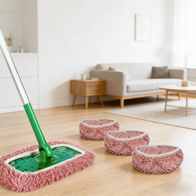 Tampon de Rechange Absorbant Réutilisable et Lavable pour Vadrouille Plate