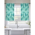 thumbnail image 6 of Teal Geometric Semi Sheer Curtains 54 Inch Length 2 Panels Set, Modern Morocco Abstract Art Sheer Kitchen Curtain Privacy Voile Window Curtain for Living Room Bedroom Rod Pocket Drapes, 6 of 7