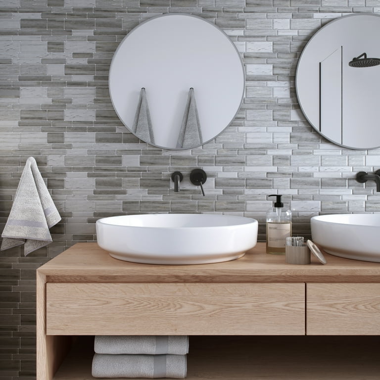 Crystiles Taupe Slate 12 in. x 12 in. Peel and Stick Vinyl Wall Tile Backsplash, Crystiles Taupe Slate 12 in. x 12 in. Peel and Stick Vinyl Wall Tile Backsplash,