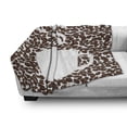 thumbnail image 3 of Coffee Soft Flannel Fleece Blanket, Piping Hot Java Cup Silhouette on Fresh and Aromatic Beans Gourmet Choice Print, Cozy Plush for Indoor and Outdoor Use, 50" x 60", White and Brown, by Ambesonne, 3 of 6