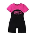 thumbnail image 1 of MEZZALL Combinaison d'Été Confortable pour Filles, Tricotée, Courte, Mode, Adorable pour Filles, Rouge, 4-5 Ans, 1 of 8