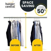 Hanger Central 50 pack 17 Inch Black Velvet Clothes Hangers with Swivel Hook