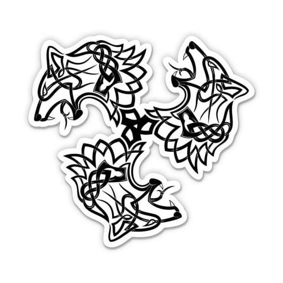 Wolf Triksel Celtic Tribal Tattoo - 12" Vinyl Sticker Waterproof Decal