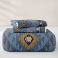 thumbnail image 5 of jejeloiu Aztec Geometric Rhombus Twin Quilt Set,Western Cowboy Tribal Twin Coverlet Set For Boys,Blue Beige,2pcs, 5 of 7