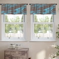 thumbnail image 2 of LALILO Kitchen Curtain Valance Wave Hair Sea Animal Art Cloud Rod Pocket Window Curtain 52"x 18" Set of 2, 2 of 5