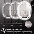 thumbnail image 4 of furduzz Bathroom LED Mirror Oval, 20x28 inch Wall Mounted Vanity Mirror with Front and Back Lights, Anti-Fog, Waterproof Smart Mirror, Memory Function,3 Colors Stepless Dimmable, 4 of 6
