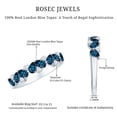 thumbnail image 5 of Rosec Jewels Natural London Blue Topaz Half Eternity Ring - AAA Quality - Pear Shape Blue Topaz Diamond Ring - with Jewelry Box, 10K White Gold, US 12.50, 5 of 8