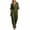 Army Green, variant on Womens Wrap V Neck Rolled Cuff 3/4 Sleeve Jumpsuit High Waist Wide Leg Full Length Vacation Romper