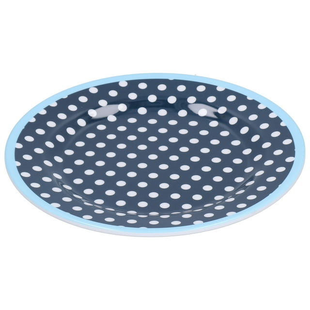 Dinner Plate, Practical Reusable Salad Plate Small For Condiments Candies, Snacks For Fruits Desserts, Cakes And Salads Light Blue Dot,Light Blue Grid,Red Dot,Red Grid,Dark Blue