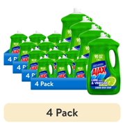 (4 pack) Ajax Ultra Liquid Dish Soap Vinegar and Lime Scent, Sparkling Clean Dishes, 90 oz Bottle