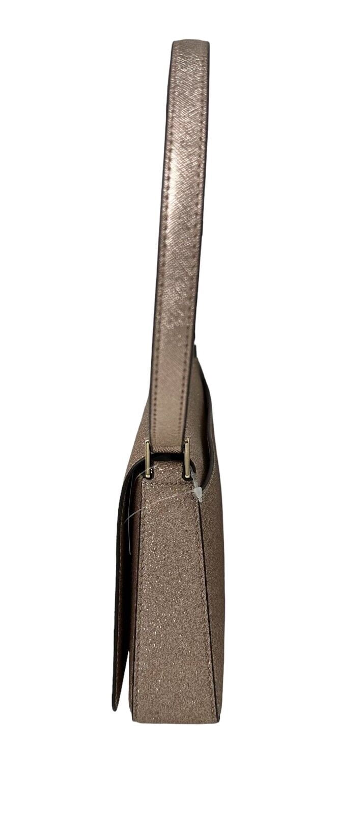 Kate Spade Smooth Glitter Tinsel Flap Shoulder Bag In Rose Gold KE595 $329