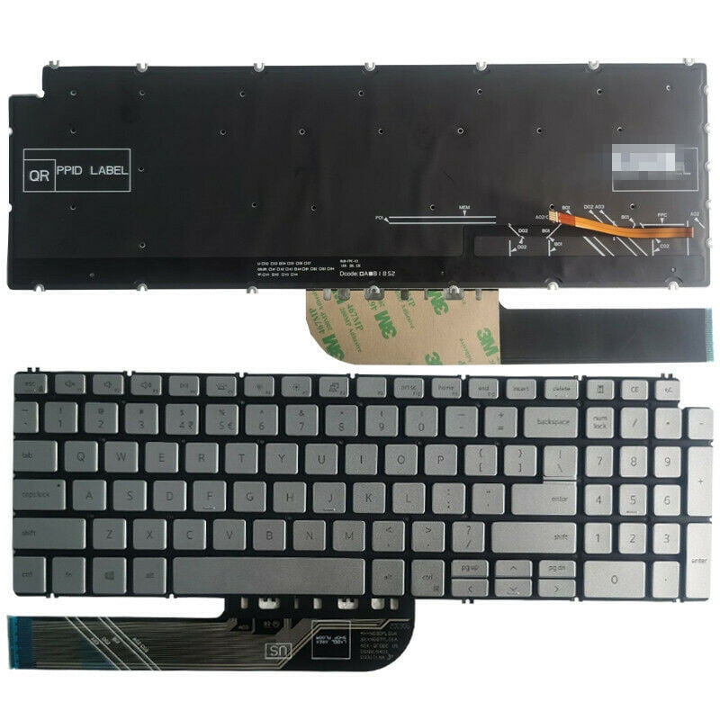 New keyboard for Dell Inspiron 15 5501 5502 5584 5590 5593 5594 5598 15  7000 2-IN-1 7590 7591 17 7000 2-IN-1 7791 17-7791 P42E P88F P90F Keyboard  US Backlit Silver 