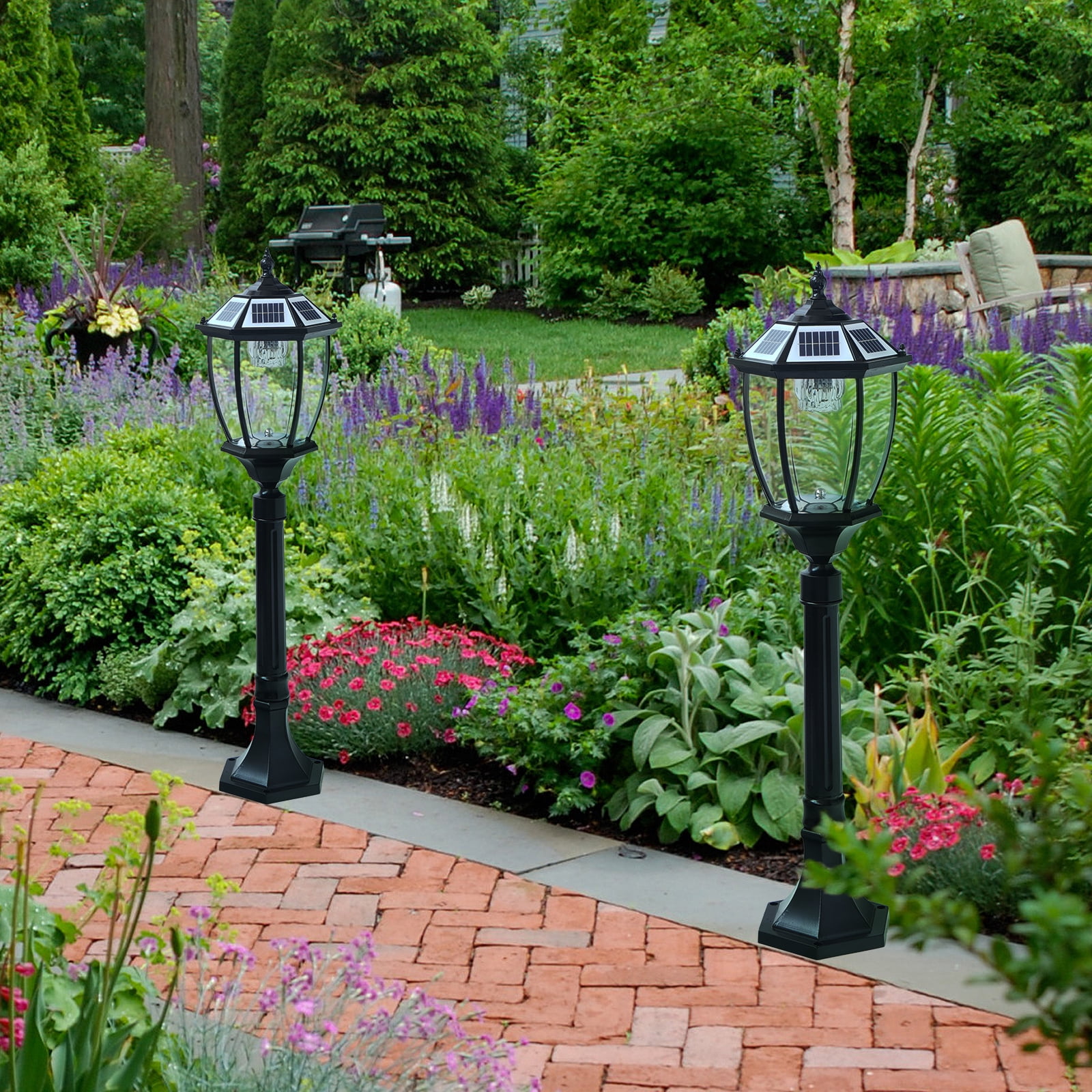 bokifol 70" Solar Lamp Post Light,Solar Light Posts for Outside Waterproof,Outdoor Lamps for Patio,Backyard,Front Porch Decor,Warm White,Replaceable Bulb