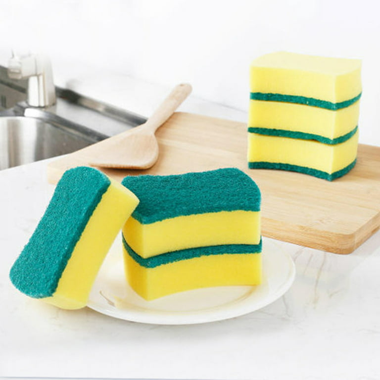 4PCS Multifunctional Kitchen Cleaner Sponges Strong Decontamination Dish  Washing Cloth Scouring Pads Creative Smiley Face Thick - AliExpress