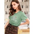 thumbnail image 3 of VILOVE Womens Summer Tops Teacher Shirts Book Plant Graphic Tees Crew Neck Short Sleeve T Shirts Green, 3 of 7