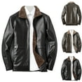 thumbnail image 6 of Turilly Mens Fashion Jackets Men Faux Leather Jacket Multiple Pockets Zipper Loose Coat Solid Color Long Sleeved Hoodless Jacket, 6 of 6
