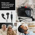 thumbnail image 6 of ByronStatics Portable Cassette Players, FM AM Radio Walkman Tape Player, Built In Mic Speakers, 2xAA Battery Or USB Power Supply, Headphone Jack, Black, 6 of 11