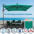 thumbnail image 2 of SUNNYOUTDOOR 10'x10' Deluxe Cantilever Umbrella Sunbrella Cover Umbrella Patio Umbrella Garden Outdoor (Teal), 2 of 6