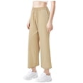 thumbnail image 4 of AURARMLET Women’s Drawstring Pants in Khaki, Lightweight for Daily Wear, 1 Set, 4 of 7