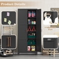 thumbnail image 6 of Kooyon 74.8" Black Metal Garage Cabinet, Heavy Duty Garage Storage Cabinet with Adjustable Shelves, Freestanding Utility Tool Organizer for Garage Workshop Basemen, 6 of 9