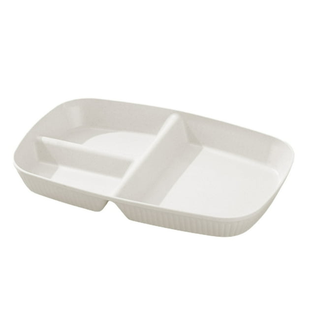 SDNall Plateau de Souper Rectangulaire à Compartiments - Ensemble de Vaisselle Robuste à Trois Compartiments pour les Fêtes et l'Usage Quotidien