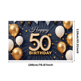 thumbnail image 2 of Yatrandify Golden Balloons Happy Birthday Banner Metallic Balloons Fifty Celebration Banner for Milestone Anniversary Party Indoor Event Decoration, 2 of 7