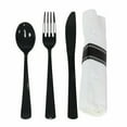 thumbnail image 2 of VeZee's Lillian Pre-Rolled 200 Pcs Black Polished 50 Guest-Serving Cutlery & Napkin Sets for Elegant & Stylish Parties, 2 of 4