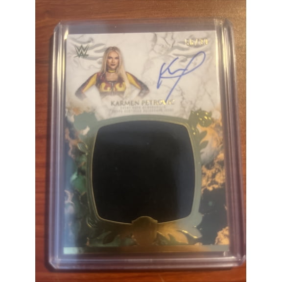 Collectible 2025 Topps Karmen Petrovic Relic Auto Hard Signed 56/99 Serial Numbered WWE Autographed Wrestling Trading Card