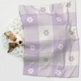 thumbnail image 6 of Pofeuu Floral Purple Buffalo Plaid Print Puppy Blanket,Dog Blankets,Pet Blanket Cozy Cat Blankets for Indoor Cats, Fuzzy Pet Blanket for Kitten Doggy Dog Blankets-Small, 6 of 8