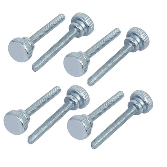 M4x30mm Flat Knurled Head Fully Threaded Thumb Screws Bolts Fastener 8pcs