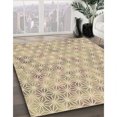 thumbnail image 3 of Ahgly Tapis Rond Lavable en Machine Intérieur Transitionnel Kaki Or, 6 Pieds Rond, 3 of 7
